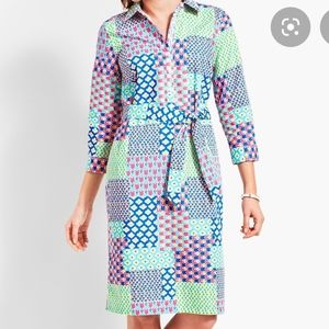 Talbots Island Patchwork Belted Shitdress